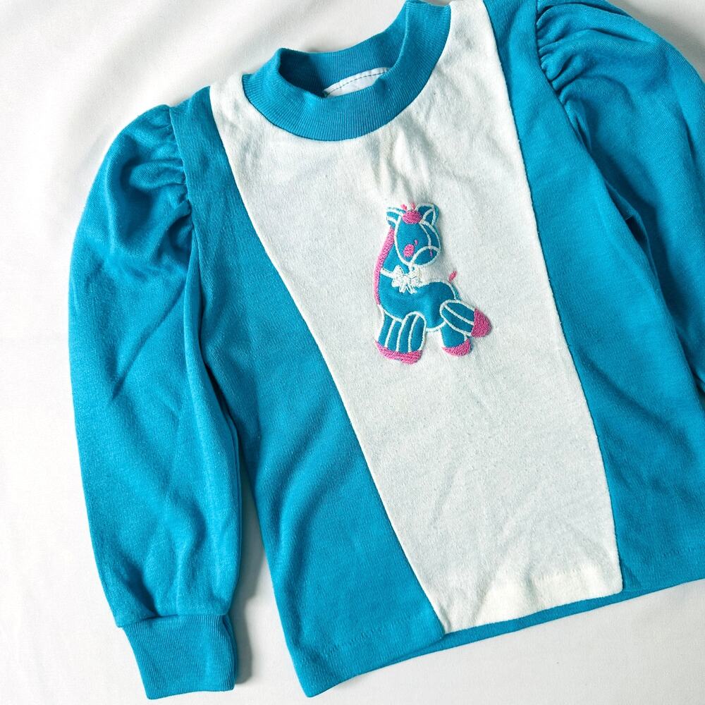 Vintage 1980s Carters Giraffe Long Sleeve Top Sz 3